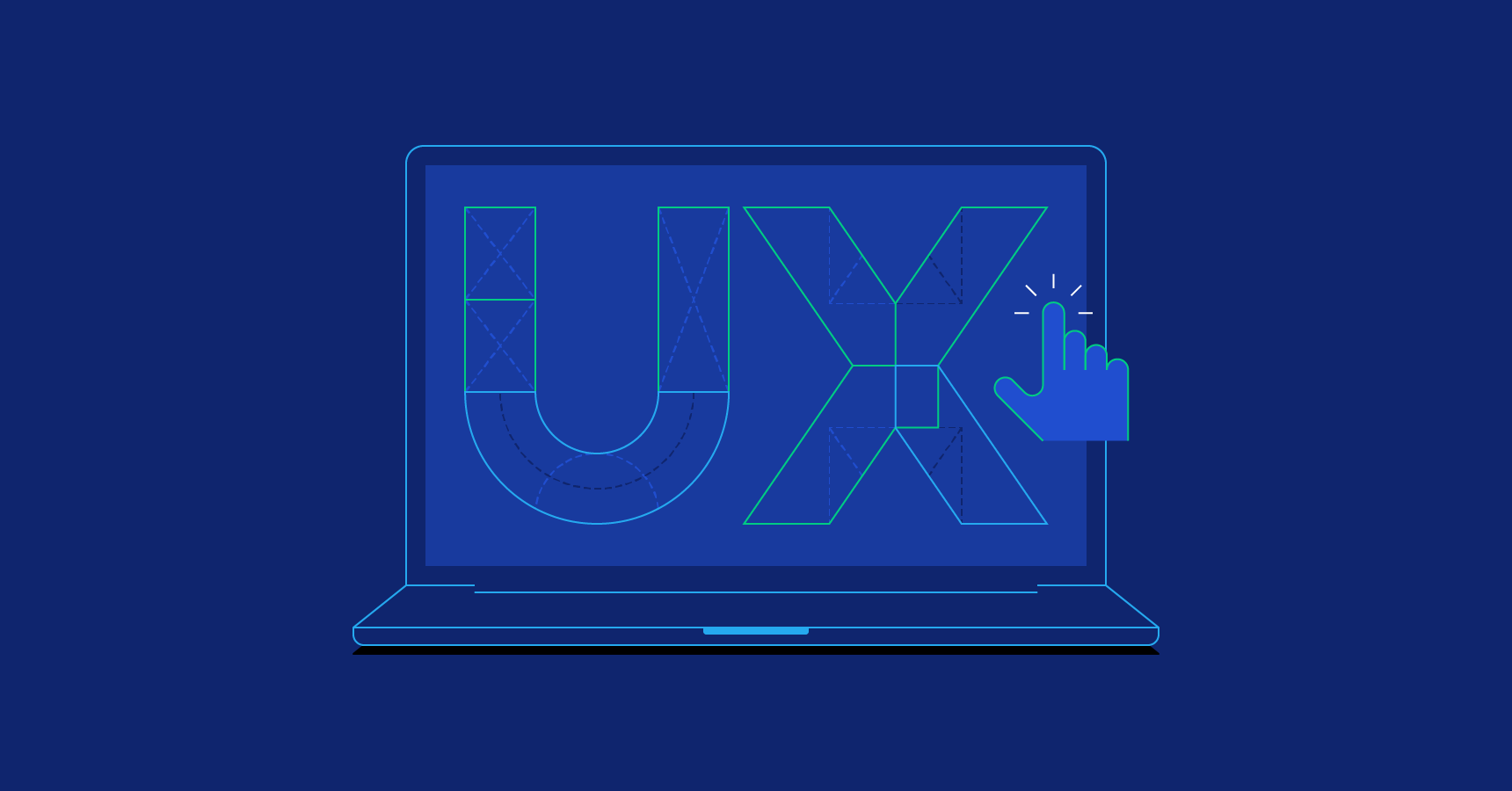 Large UX Audit inscription on a blue background