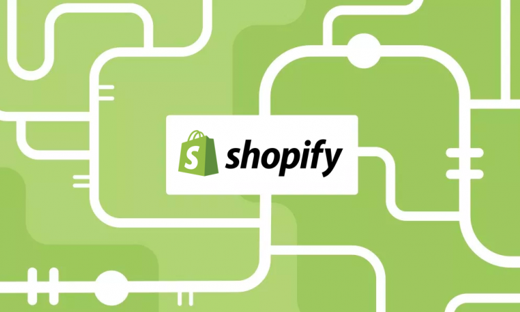 Shopify logo on a green background